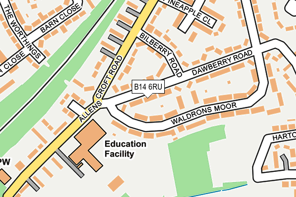 B14 6RU map - OS OpenMap – Local (Ordnance Survey)