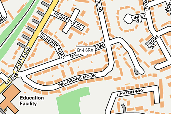 B14 6RX map - OS OpenMap – Local (Ordnance Survey)