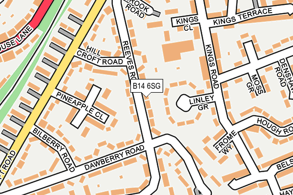 B14 6SG map - OS OpenMap – Local (Ordnance Survey)