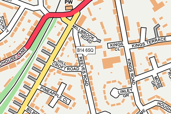 B14 6SQ map - OS OpenMap – Local (Ordnance Survey)