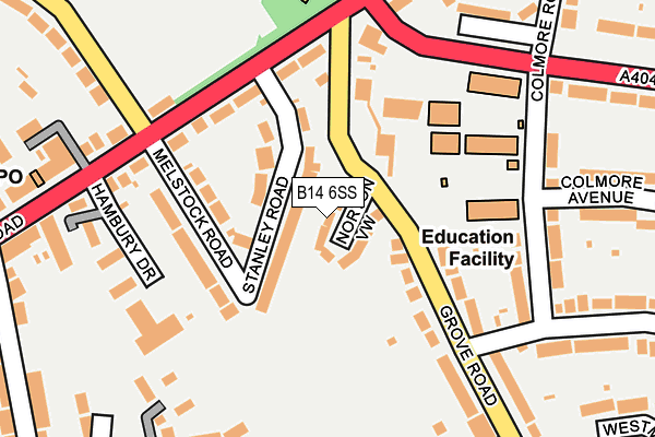 B14 6SS map - OS OpenMap – Local (Ordnance Survey)