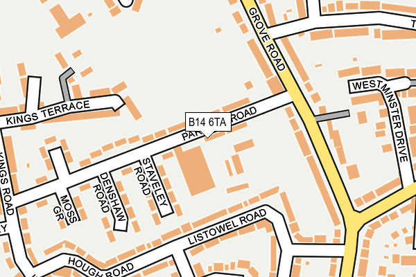 B14 6TA map - OS OpenMap – Local (Ordnance Survey)