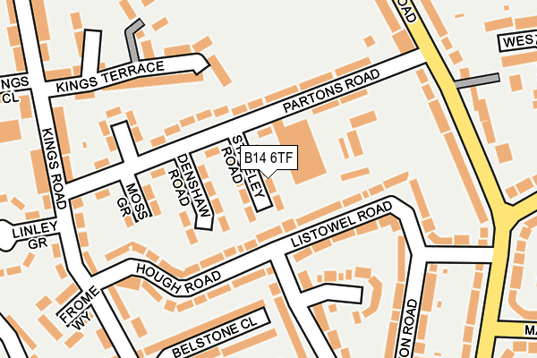 B14 6TF map - OS OpenMap – Local (Ordnance Survey)