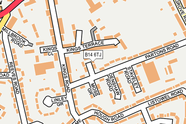 B14 6TJ map - OS OpenMap – Local (Ordnance Survey)