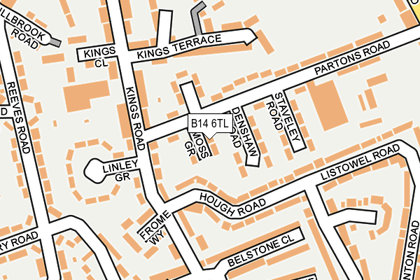 B14 6TL map - OS OpenMap – Local (Ordnance Survey)