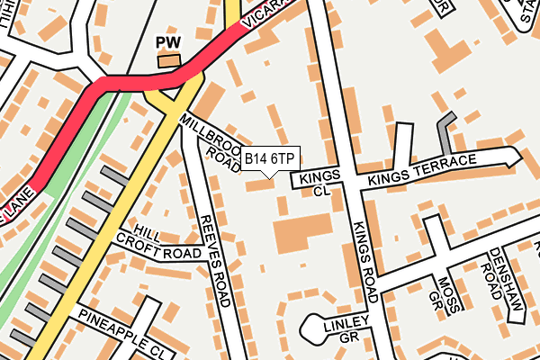B14 6TP map - OS OpenMap – Local (Ordnance Survey)