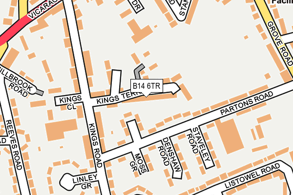 B14 6TR map - OS OpenMap – Local (Ordnance Survey)