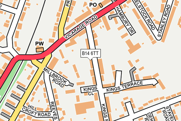 B14 6TT map - OS OpenMap – Local (Ordnance Survey)