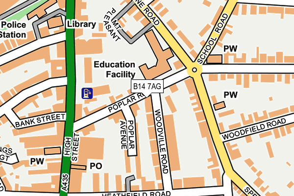 B14 7AG map - OS OpenMap – Local (Ordnance Survey)