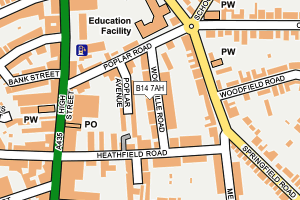 B14 7AH map - OS OpenMap – Local (Ordnance Survey)
