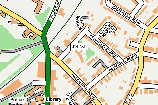 B14 7AP map - OS OpenMap – Local (Ordnance Survey)