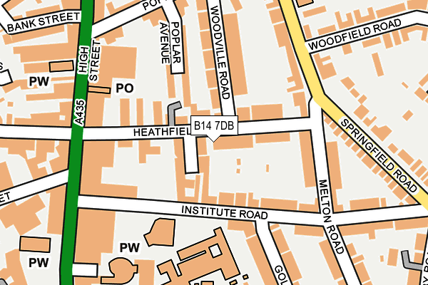 B14 7DB map - OS OpenMap – Local (Ordnance Survey)