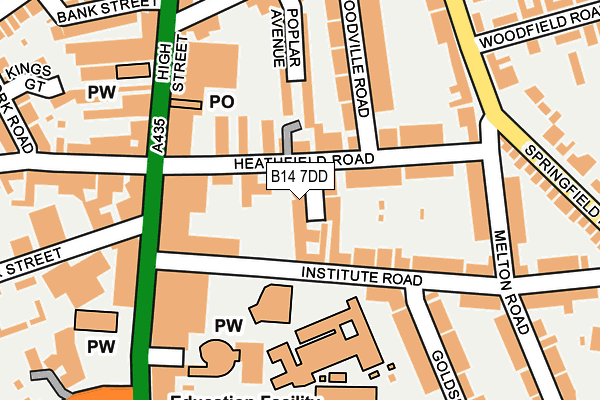 B14 7DD map - OS OpenMap – Local (Ordnance Survey)