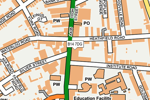 B14 7DG map - OS OpenMap – Local (Ordnance Survey)