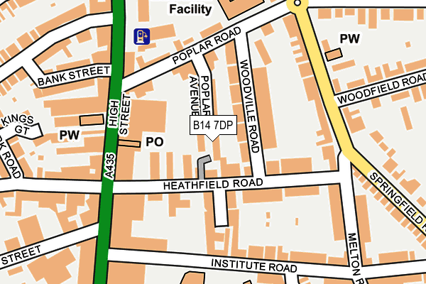B14 7DP map - OS OpenMap – Local (Ordnance Survey)