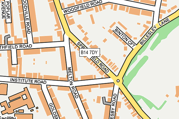 B14 7DY map - OS OpenMap – Local (Ordnance Survey)