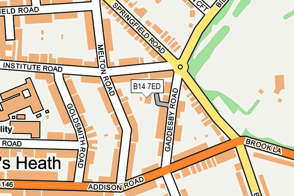 B14 7ED map - OS OpenMap – Local (Ordnance Survey)