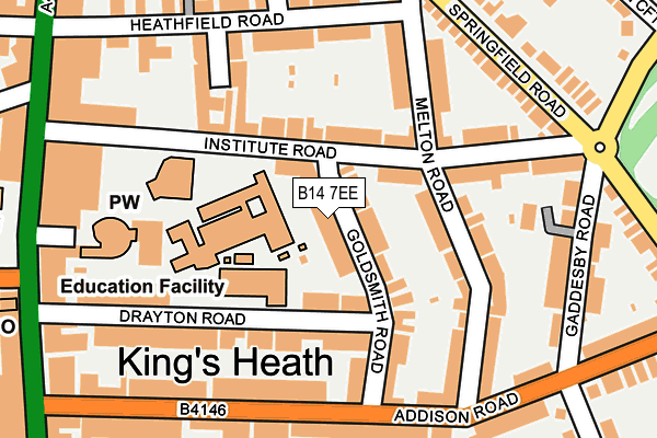 B14 7EE map - OS OpenMap – Local (Ordnance Survey)