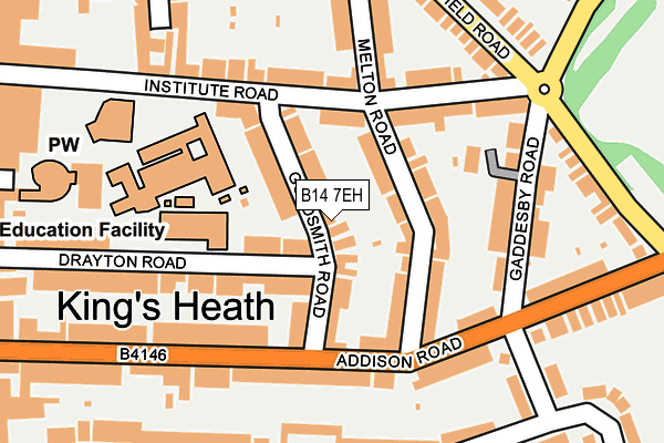 B14 7EH map - OS OpenMap – Local (Ordnance Survey)