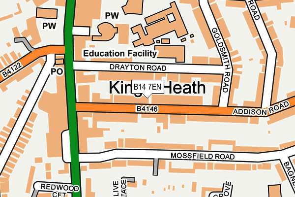 B14 7EN map - OS OpenMap – Local (Ordnance Survey)