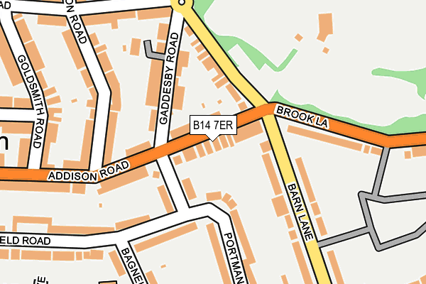 B14 7ER map - OS OpenMap – Local (Ordnance Survey)