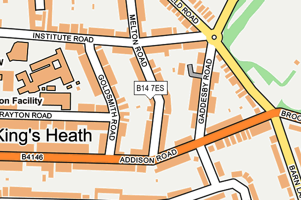 B14 7ES map - OS OpenMap – Local (Ordnance Survey)