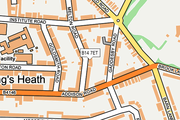 B14 7ET map - OS OpenMap – Local (Ordnance Survey)