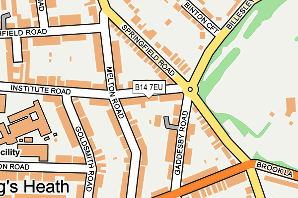 B14 7EU map - OS OpenMap – Local (Ordnance Survey)