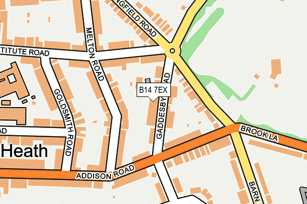 B14 7EX map - OS OpenMap – Local (Ordnance Survey)