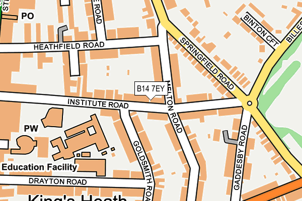 B14 7EY map - OS OpenMap – Local (Ordnance Survey)