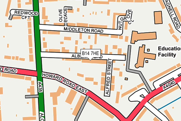 B14 7HE map - OS OpenMap – Local (Ordnance Survey)