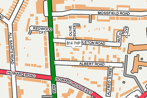 B14 7HP map - OS OpenMap – Local (Ordnance Survey)