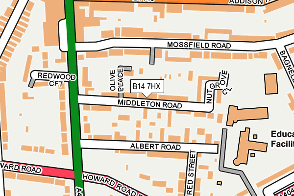 B14 7HX map - OS OpenMap – Local (Ordnance Survey)