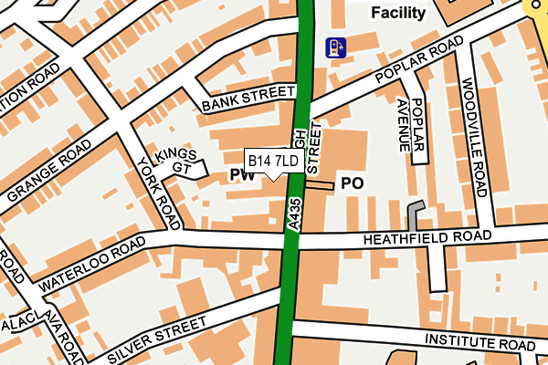 B14 7LD map - OS OpenMap – Local (Ordnance Survey)