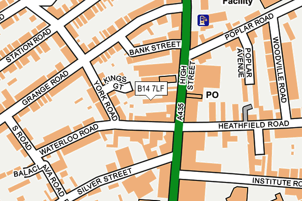 B14 7LF map - OS OpenMap – Local (Ordnance Survey)