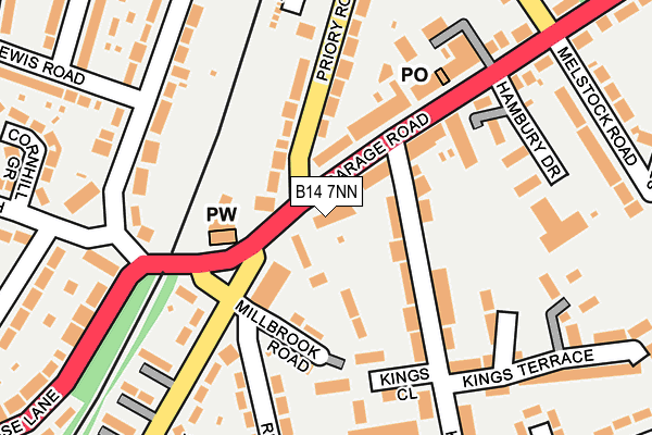 B14 7NN map - OS OpenMap – Local (Ordnance Survey)
