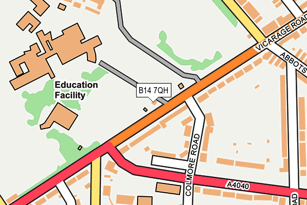 B14 7QH map - OS OpenMap – Local (Ordnance Survey)