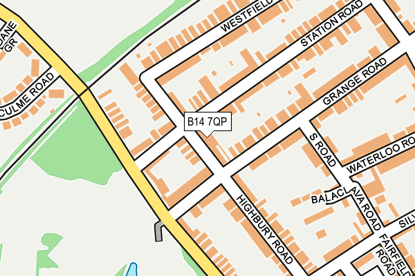 B14 7QP map - OS OpenMap – Local (Ordnance Survey)