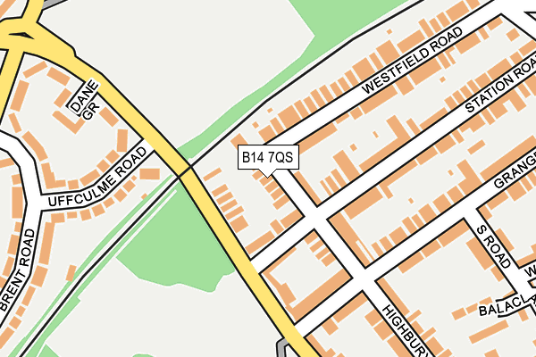 B14 7QS map - OS OpenMap – Local (Ordnance Survey)