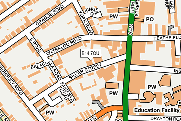 B14 7QU map - OS OpenMap – Local (Ordnance Survey)