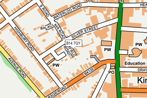 B14 7QY map - OS OpenMap – Local (Ordnance Survey)