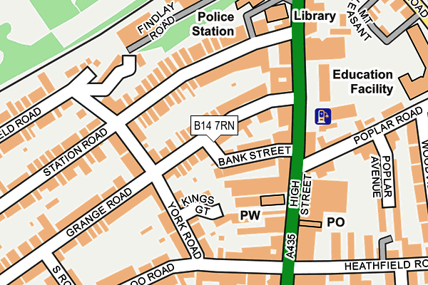 B14 7RN map - OS OpenMap – Local (Ordnance Survey)