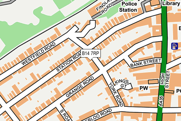 B14 7RP map - OS OpenMap – Local (Ordnance Survey)