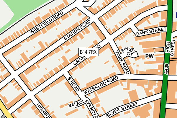 B14 7RX map - OS OpenMap – Local (Ordnance Survey)