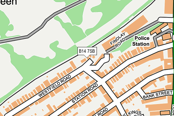 B14 7SB map - OS OpenMap – Local (Ordnance Survey)