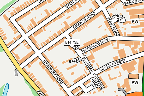 B14 7SE map - OS OpenMap – Local (Ordnance Survey)