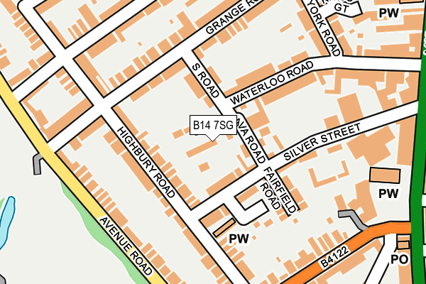 B14 7SG map - OS OpenMap – Local (Ordnance Survey)