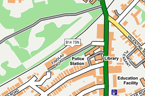 B14 7SN map - OS OpenMap – Local (Ordnance Survey)