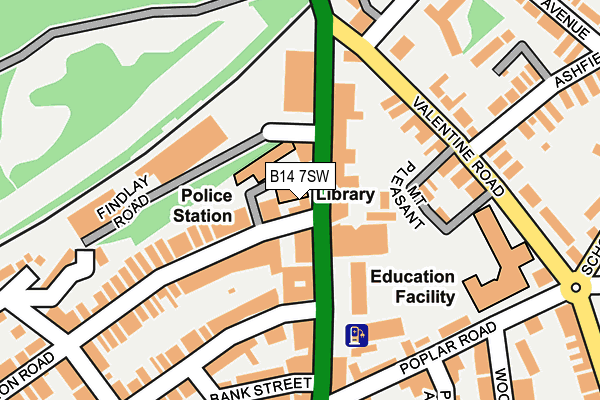 B14 7SW map - OS OpenMap – Local (Ordnance Survey)