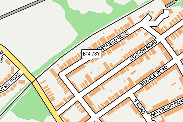 B14 7SY map - OS OpenMap – Local (Ordnance Survey)